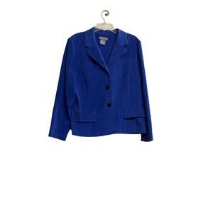 Koret Stretch Dress Cobalt Blue Blazer Jacket Career Business Womens Size 16